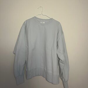 Aritzia TNA Cozy Fleece Boyfriend Crew Sweatshirt in Light Blue